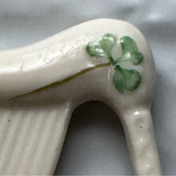 Irish Belleek Celtic Harp, Porcelain Christmas Ornament. 2” x 3”, GUD - Picture 12 of 14